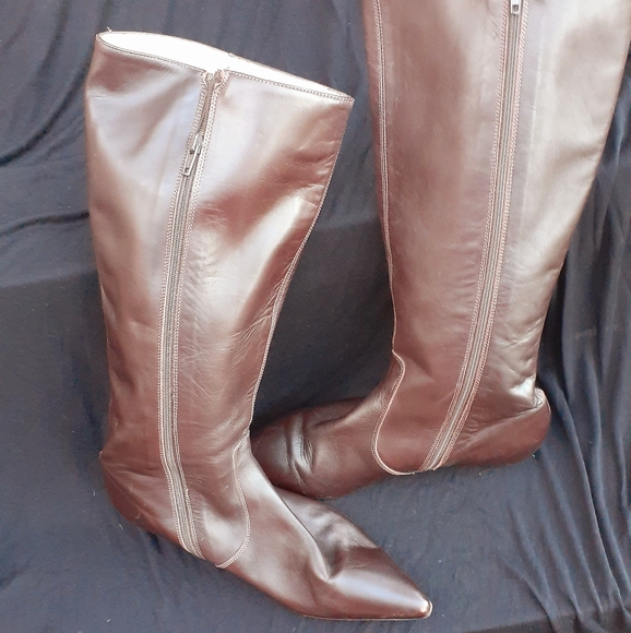 RARE J CREW MID CALF LEATHER BOOTS ITALY SZ 7 - Picture 2 of 3
